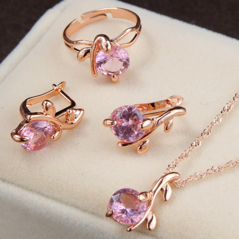 ZOSHI jewelry sets african bridal gold color necklace earrings Ring wedding crystal sieraden women fashion jewellery set
