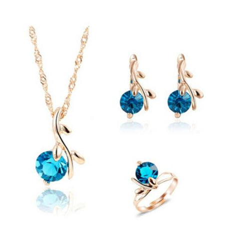 ZOSHI jewelry sets african bridal gold color necklace earrings Ring wedding crystal sieraden women fashion jewellery set
