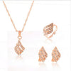 ZOSHI jewelry sets african bridal gold color necklace earrings Ring wedding crystal sieraden women fashion jewellery set