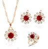ZOSHI jewelry sets african bridal gold color necklace earrings Ring wedding crystal sieraden women fashion jewellery set