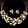 ZOSHI Elegant Simulated Pearl Bridal Jewelry Sets Wedding Jewelry Leaf Crystal Gold  Silver Plated Necklaces Earrings Sets
