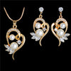 ZOSHI Elegant Simulated Pearl Bridal Jewelry Sets Wedding Jewelry Leaf Crystal Gold  Silver Plated Necklaces Earrings Sets