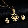 RINHOO Fish Horse Wing Rose Flower Gold Color Stainless Steel Sets For Women Necklace Earrings Jewelry Set Wedding Jewelry