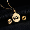 RINHOO Fish Horse Wing Rose Flower Gold Color Stainless Steel Sets For Women Necklace Earrings Jewelry Set Wedding Jewelry