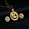 RINHOO Fish Horse Wing Rose Flower Gold Color Stainless Steel Sets For Women Necklace Earrings Jewelry Set Wedding Jewelry